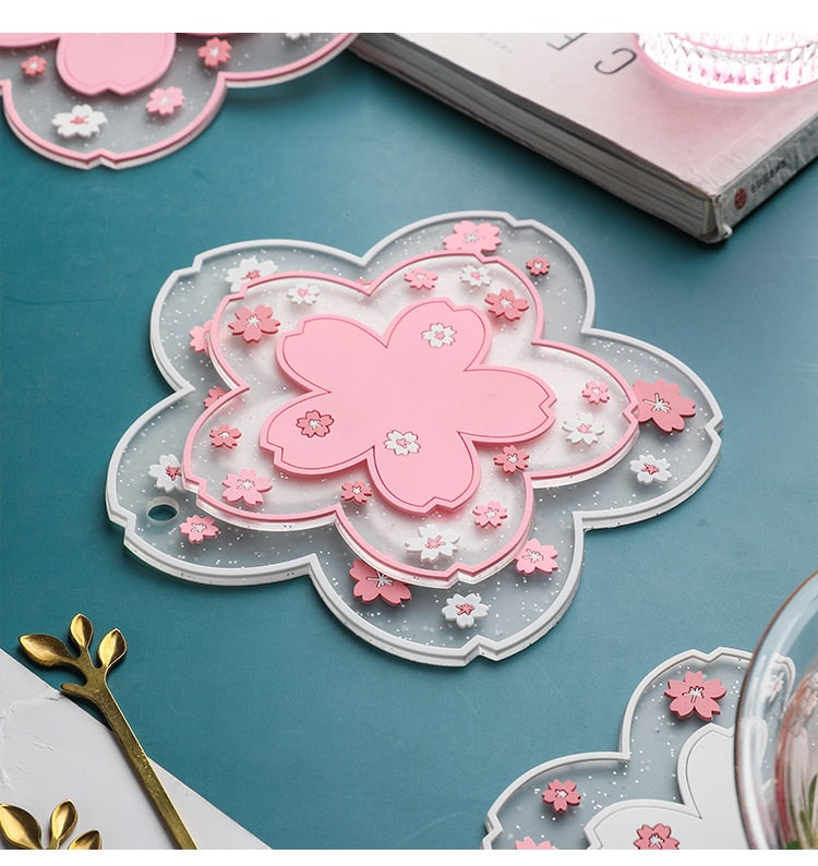 Sakura Flower Coaster Pads (2Pcs)