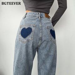 Heart Pockets Women Denim Jeans